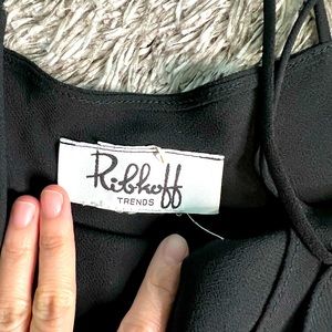 JOSEPH RIBKOFF VINTAGE SHEER BLACK TOP